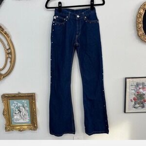 Vintage Y2K Rockgirl 72 Rhinestone Studded Flare Jeans
